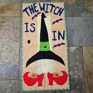 Quilted Fall/Halloween Witch Runner Colorful Patchwork Rustic Holiday Home